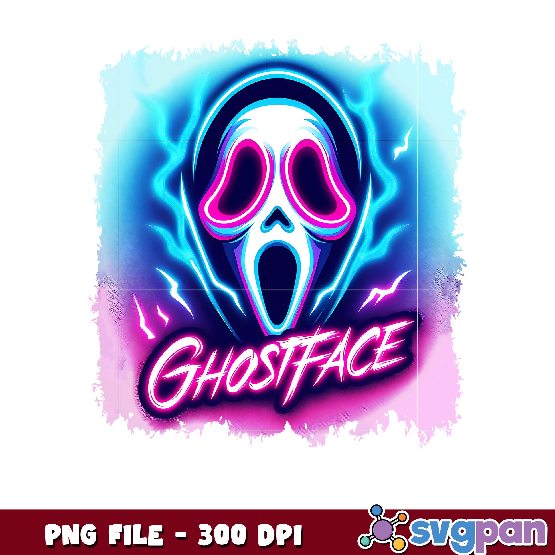 Ghost face retro design png, halloween design png, halloween pumpkin​ ​​png