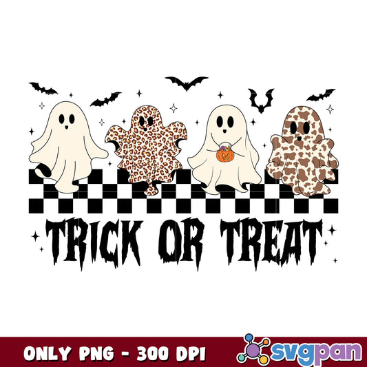 Ghost halloween trick or treat png, mickey halloween png