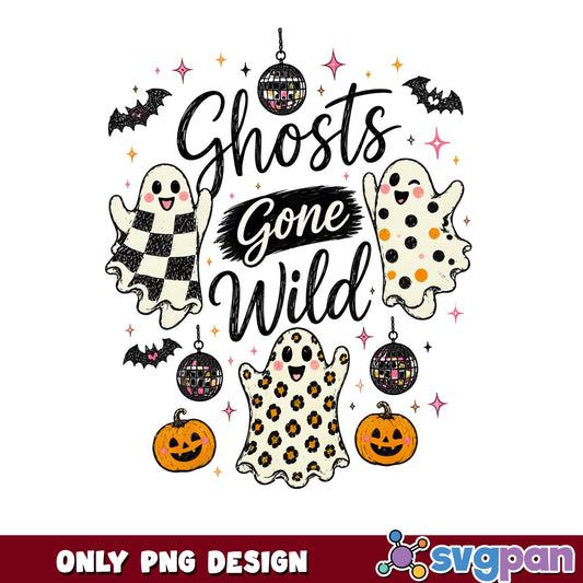 Ghosts Gone Wild PNG, Halloween Ghost PNG, Retro Halloween PNG