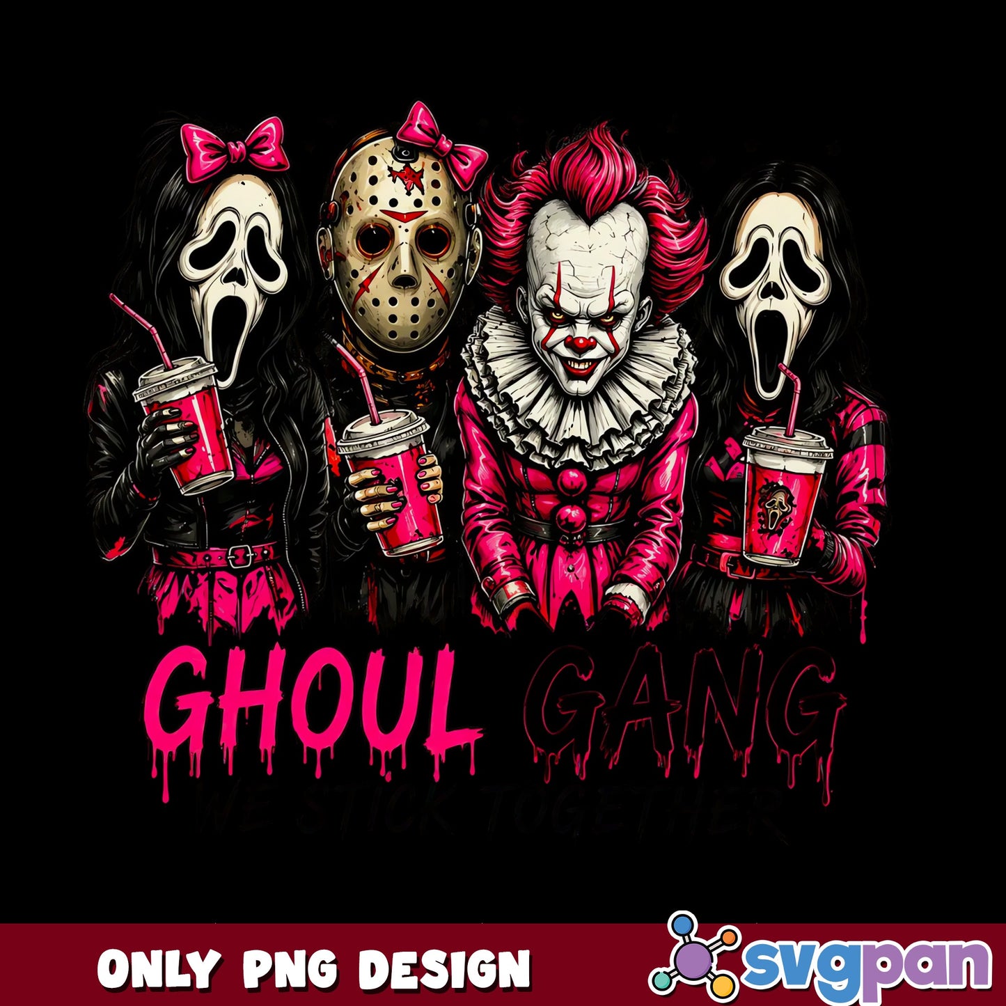 Ghoul Gang Horror Characters PNG, Halloween Horror PNG, Scary Movie PNG