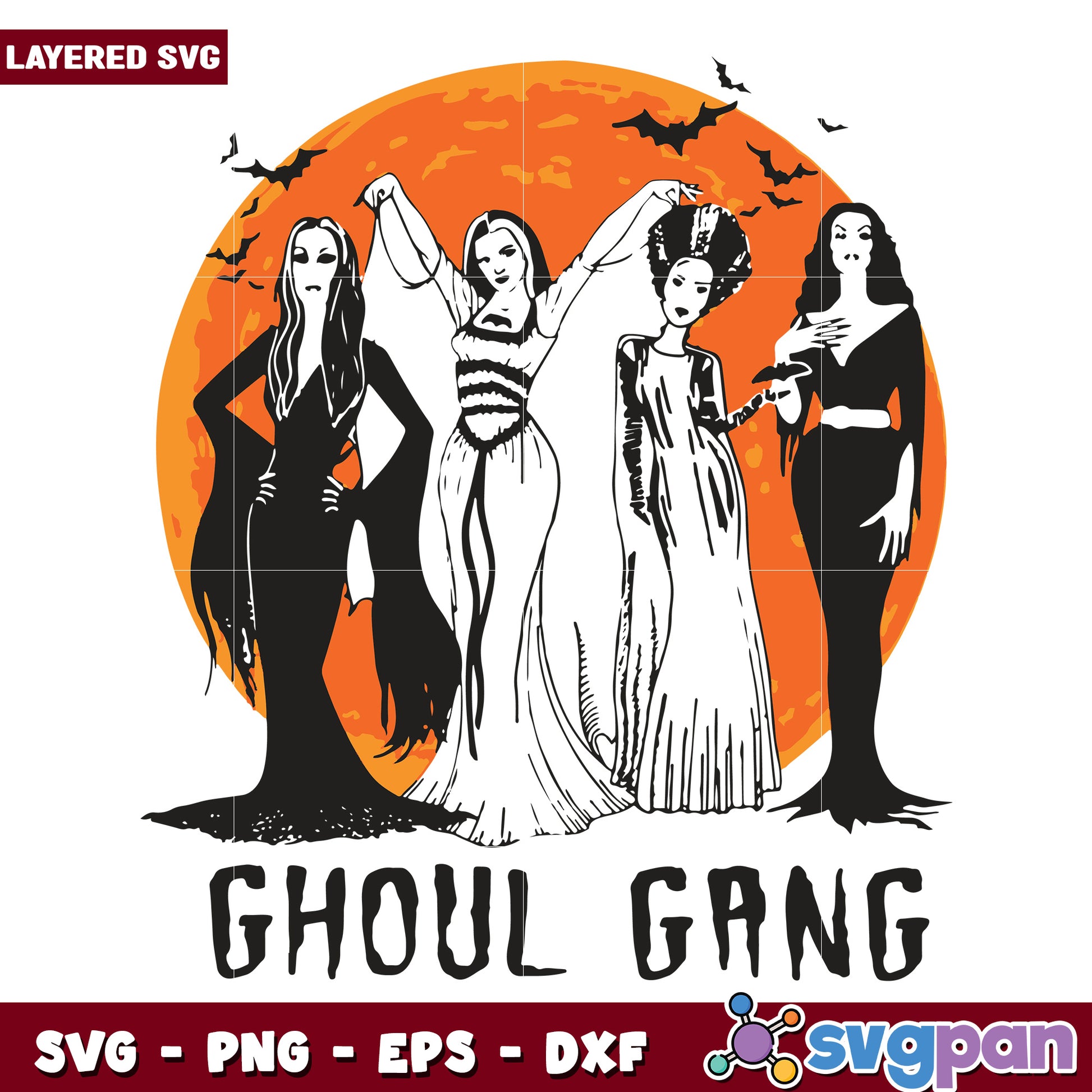 Ghoul gang svg, halloween decorations svg, halloween cartoons svg