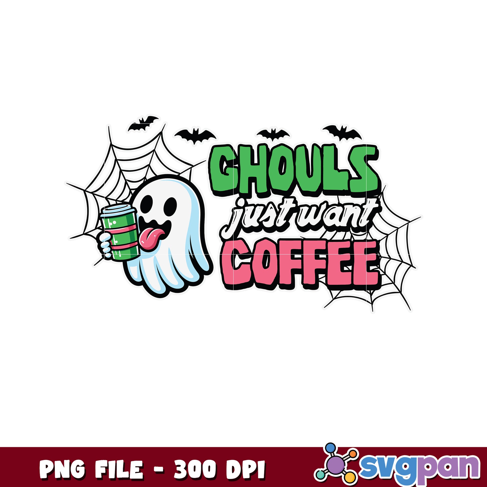 Ghouls just want coffee png, halloween png, halloween decorations png