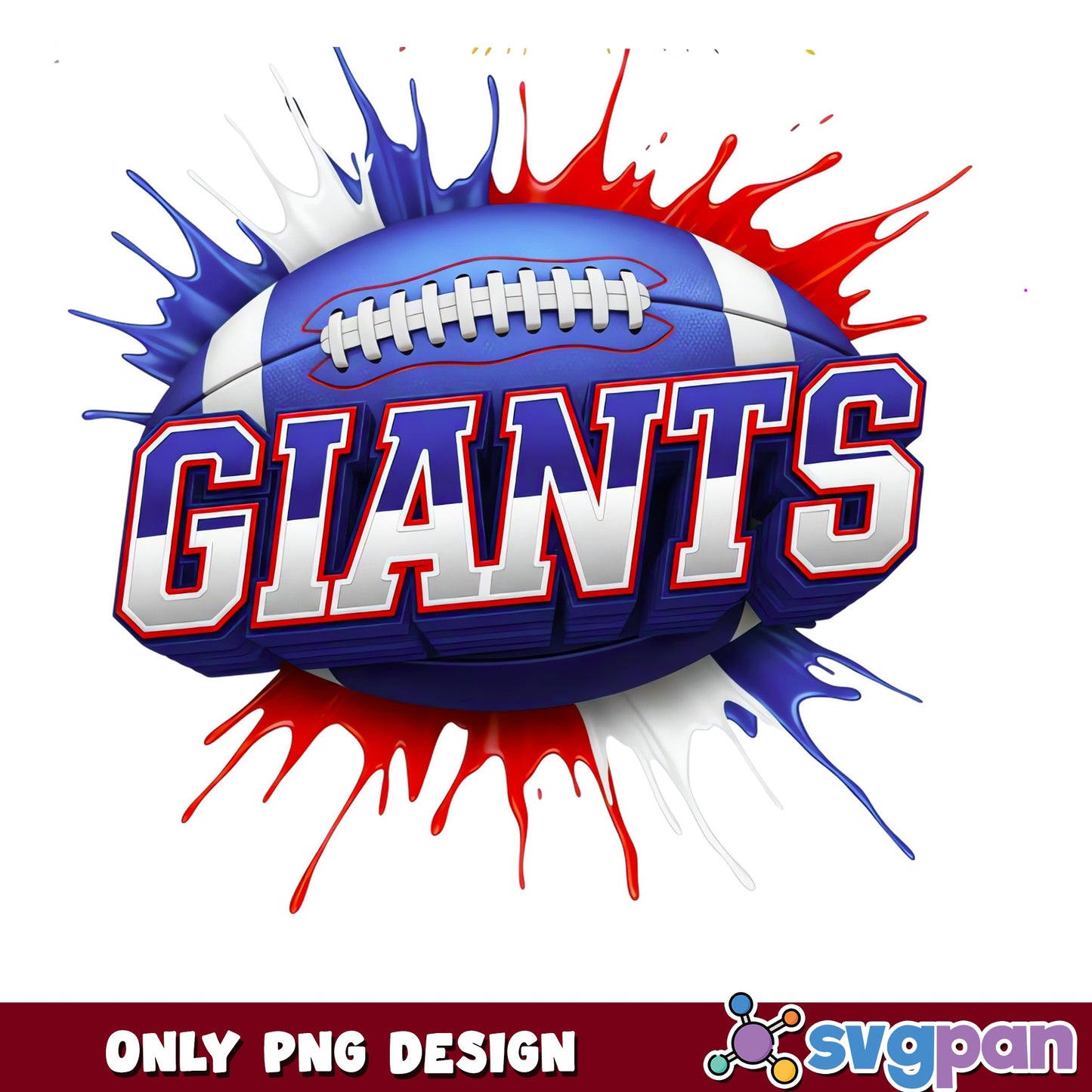 Giants Football Splash PNG, NFL Giants PNG, Football Fan PNG