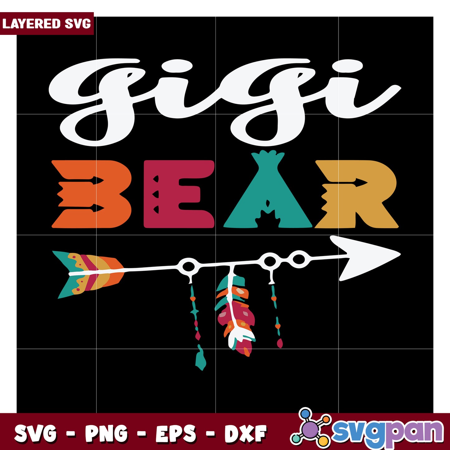 Gigi Bear Layered SVG Design for Crafting, Perfect for DIY Projects