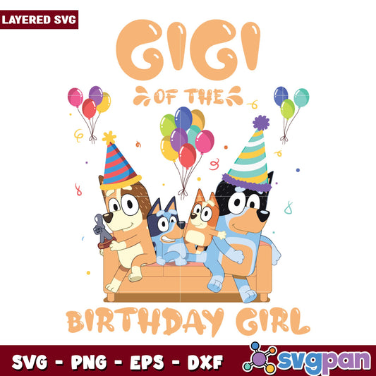 Gigi of The Birthday Girl Cute  svg, Bluey characters svg, digitaldownload
