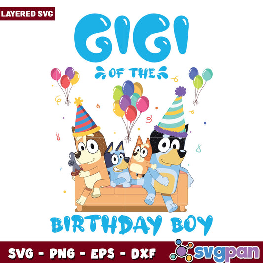 Gigi of the Birthday Boy svg, Bluey characters svg, digitaldownload
