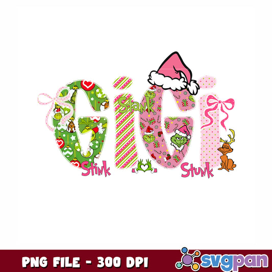 Gigi christmas png, christmnas music png, christmas text png