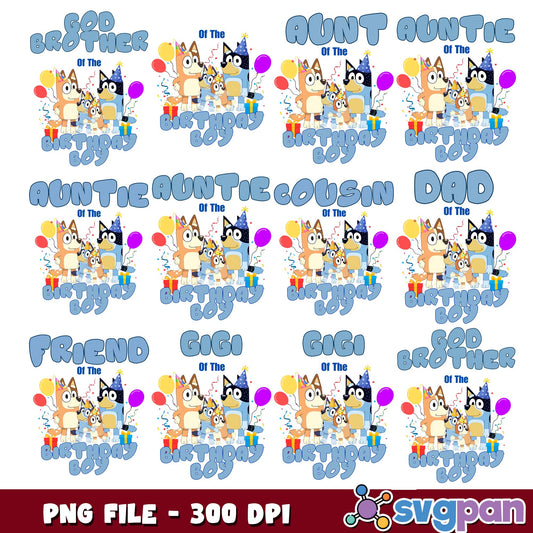 Gigi of the birthday boys bluey png bundle
