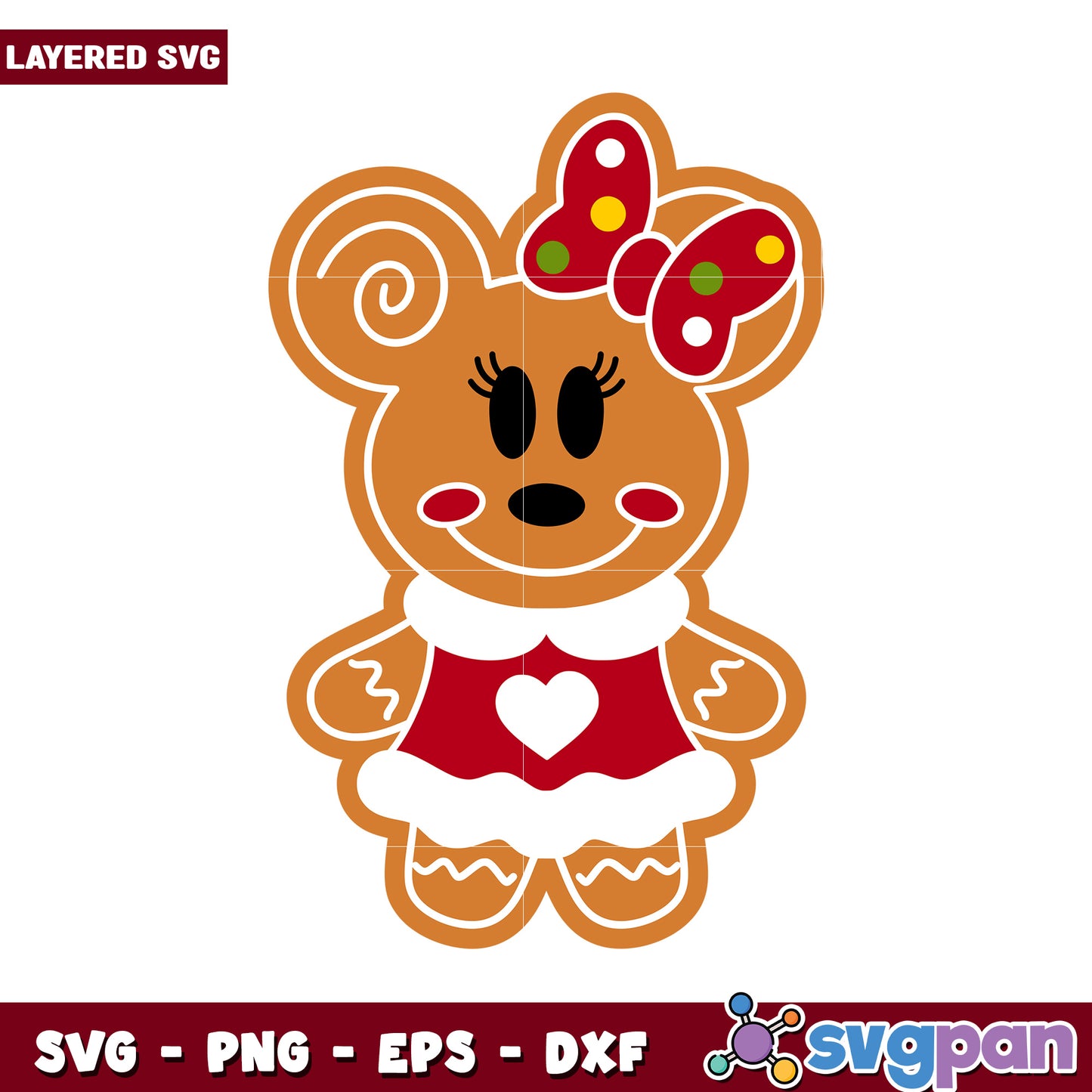 Gingerbread Girl SVG Design for Crafts, Layered Digital Cut File