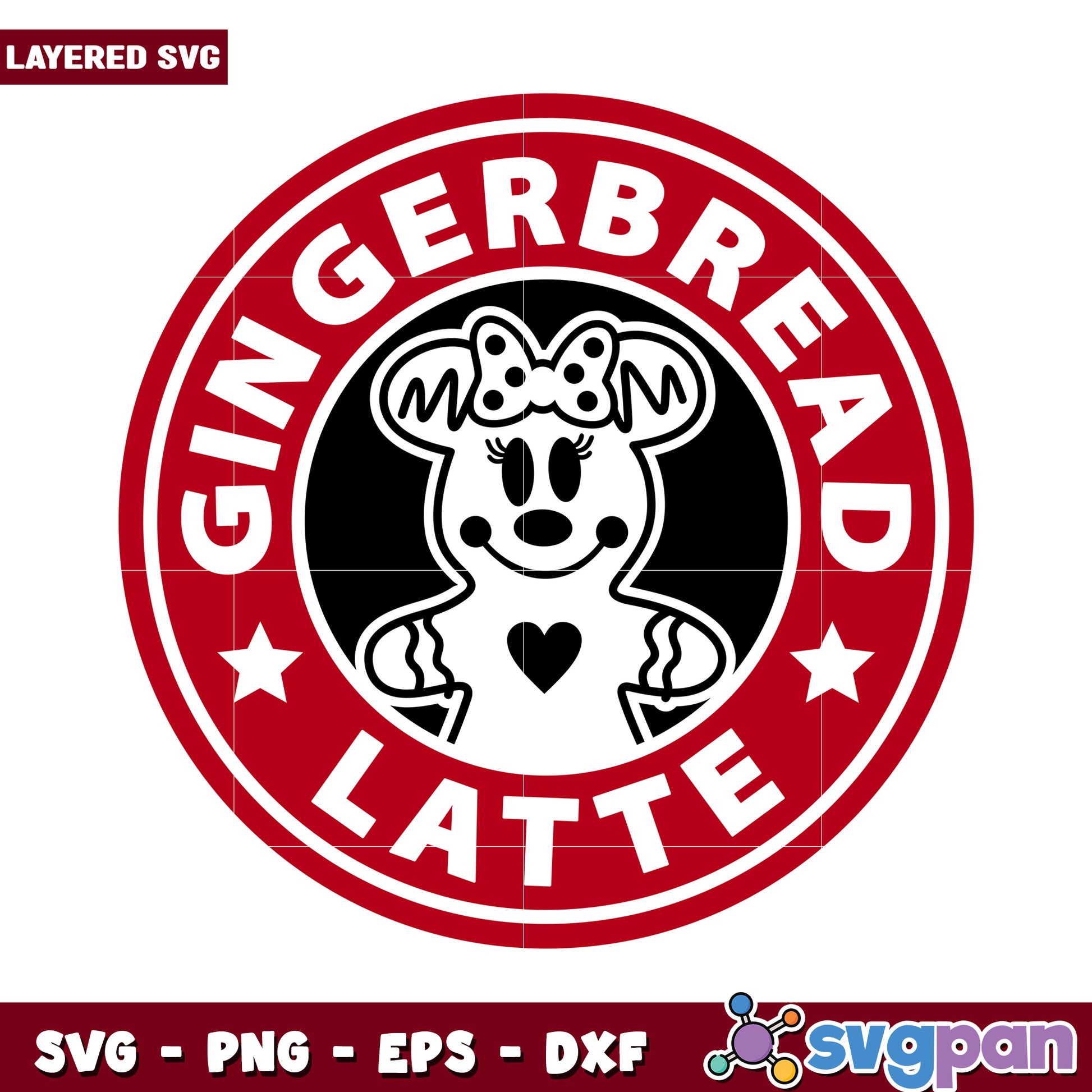 Gingerbread Latte Design SVG , Cute Baking Themed Artwork for Crafts