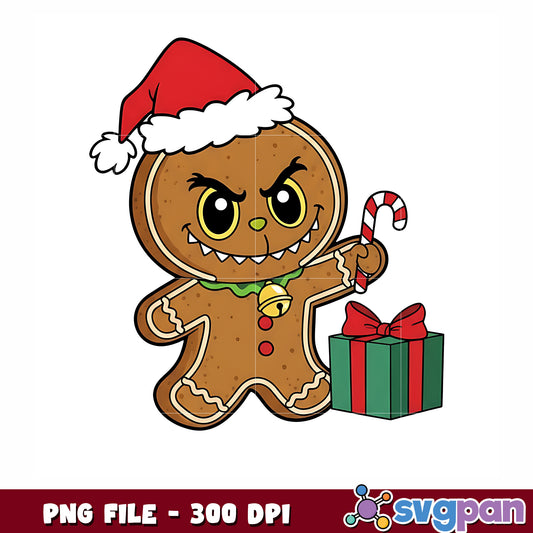Ginger cookie labubu png, christmnas png, christmas clipart png