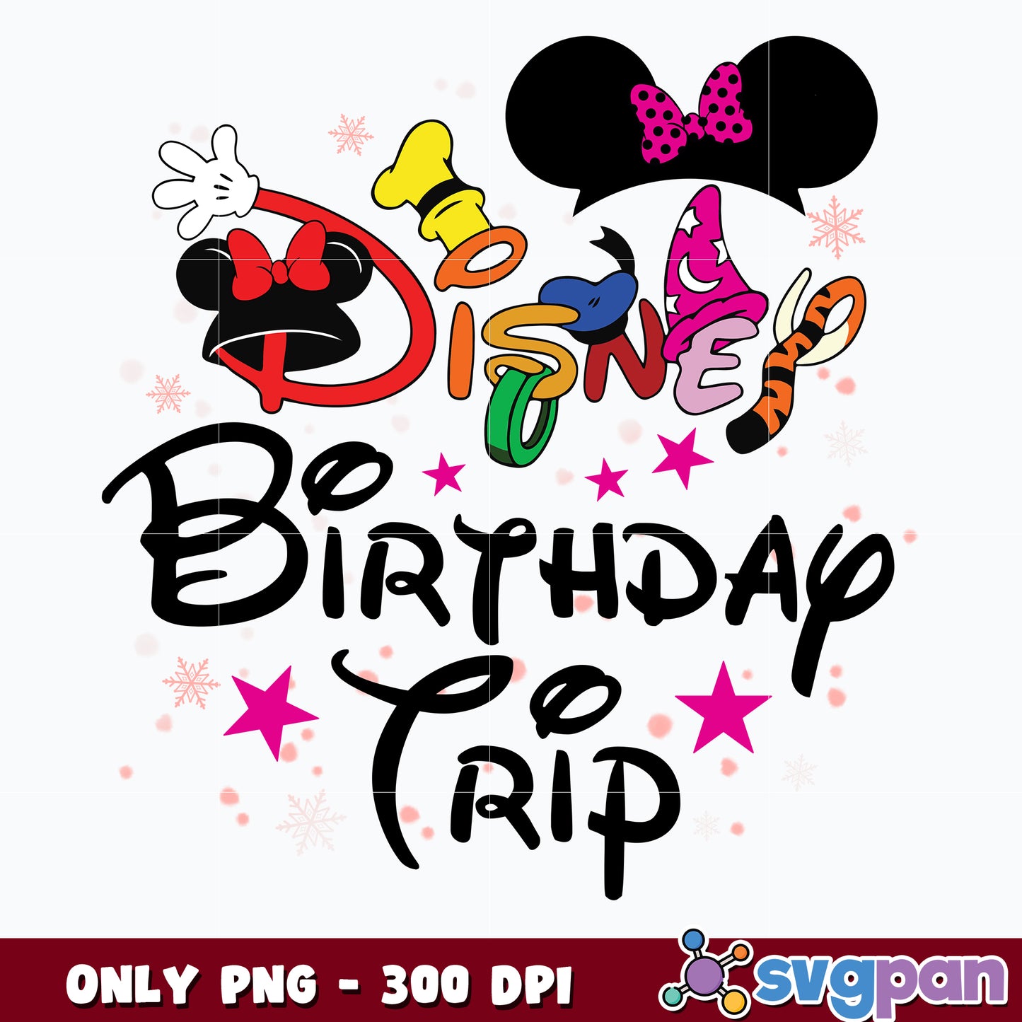 Minnie disney birthday png, minnie png