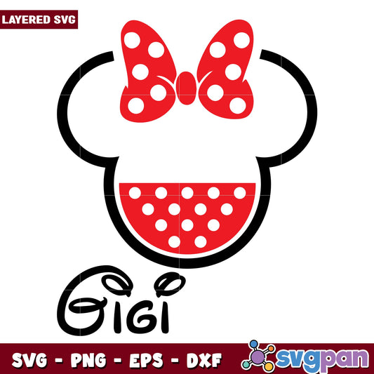 Girl Mouse Ears gigi svg, Disney characters svg, Digital Download