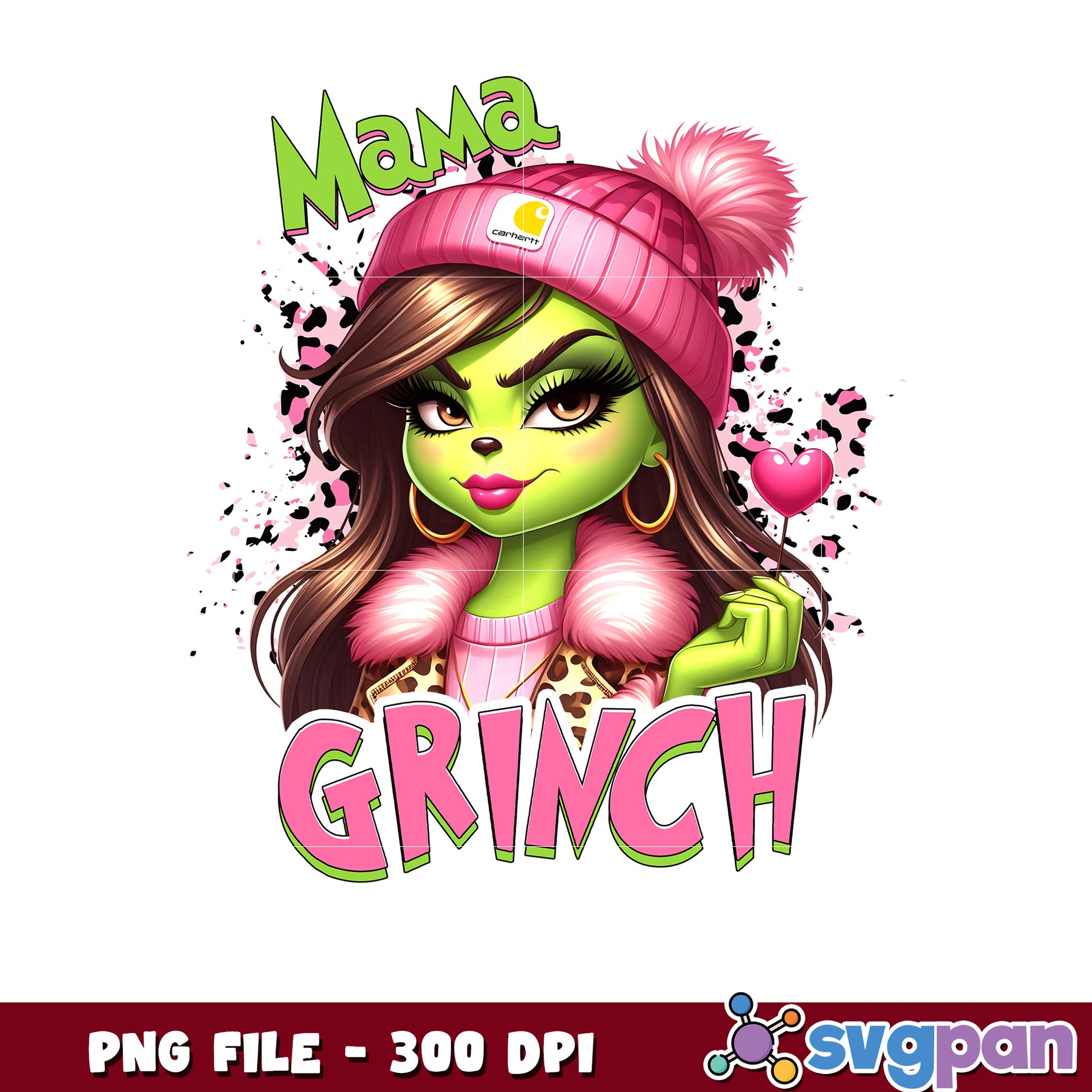Girl mama grinch png, christmas png, cartoon characters​ ​png