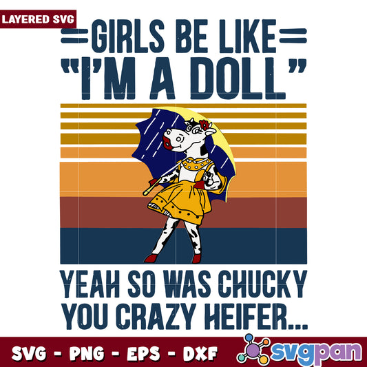 Girls be like im a doll svg, halloween svg, horror movies characters svg