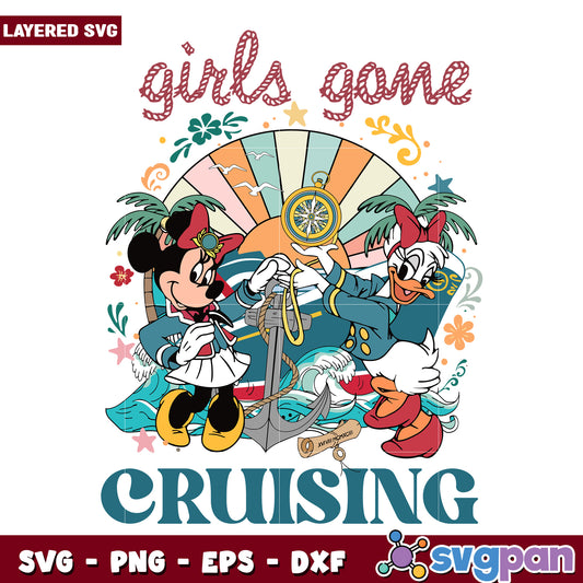 Girls gone cruising png, summer time png, disneyland holiday png