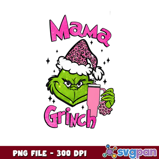 Glitter Mama Grinch Christmas png, mr grinch png, christmas season png