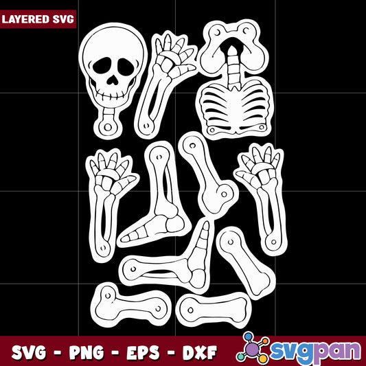 Glow in the dark skeleton design svg, halloween decorations svg, halloween cartoons svg