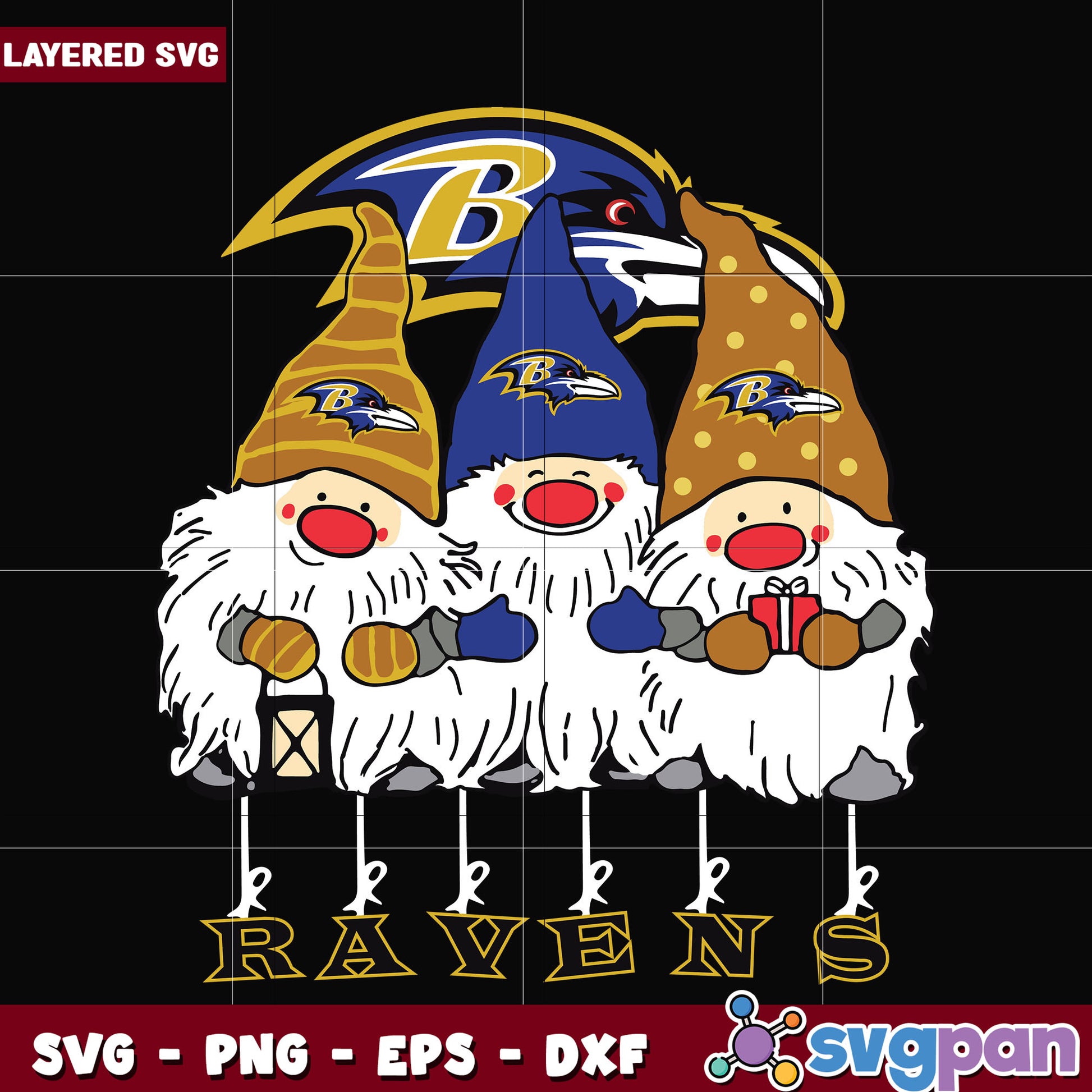 Gnomes Baltimore Ravens svg, nfl teams svg, american football svg