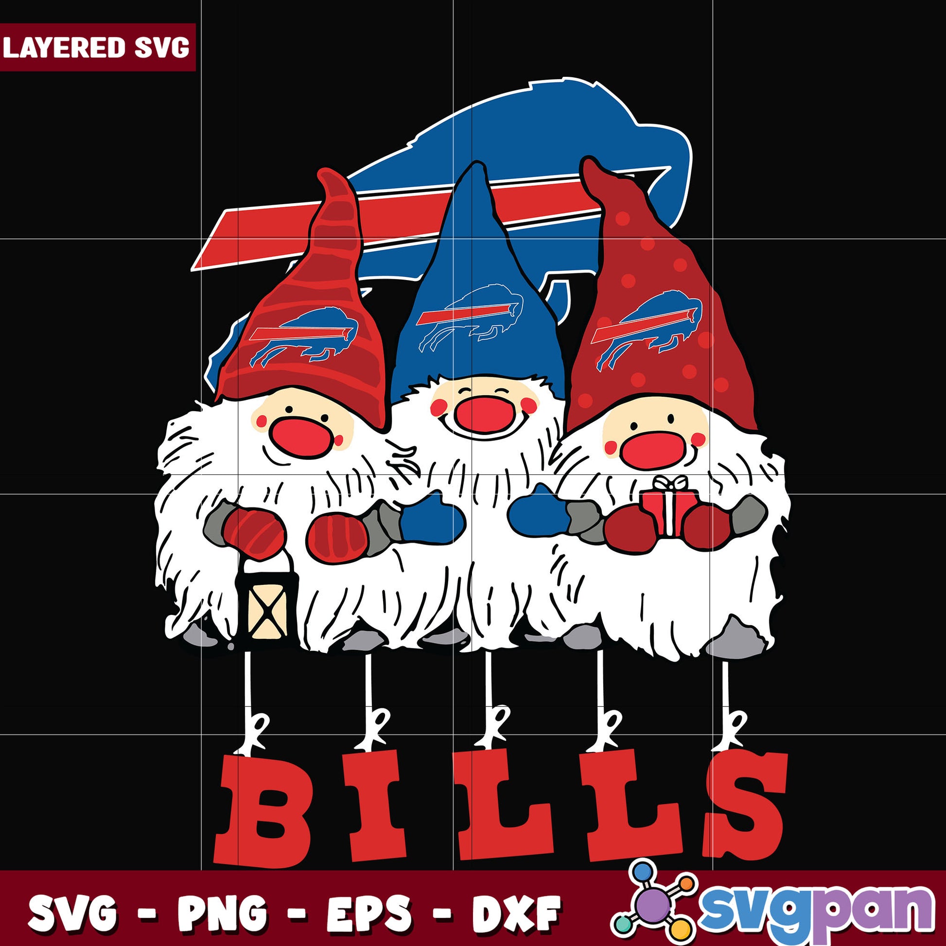 Gnomes Buffalo Bills svg, nfl teams svg, american football svg