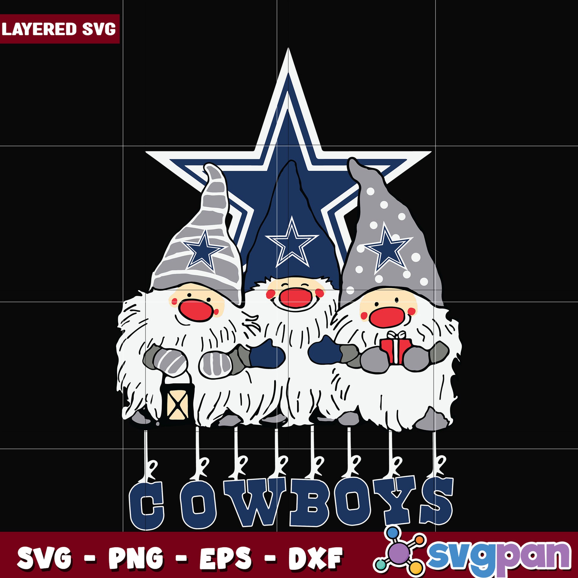 Gnomes Dallas Cowboys svg, nfl teams svg, american football svg