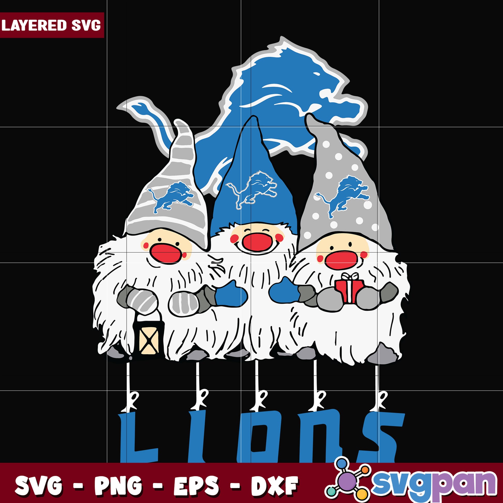 Gnomes Detroit Lions svg, nfl teams svg, american football svg