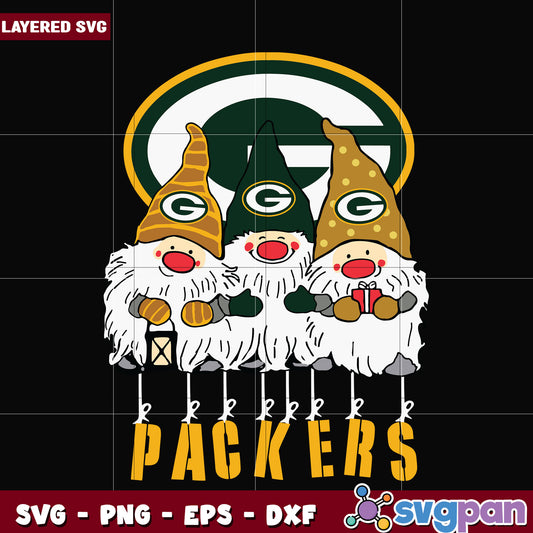Gnomes Green Bay Packers svg, nfl scores svg, football packers svg