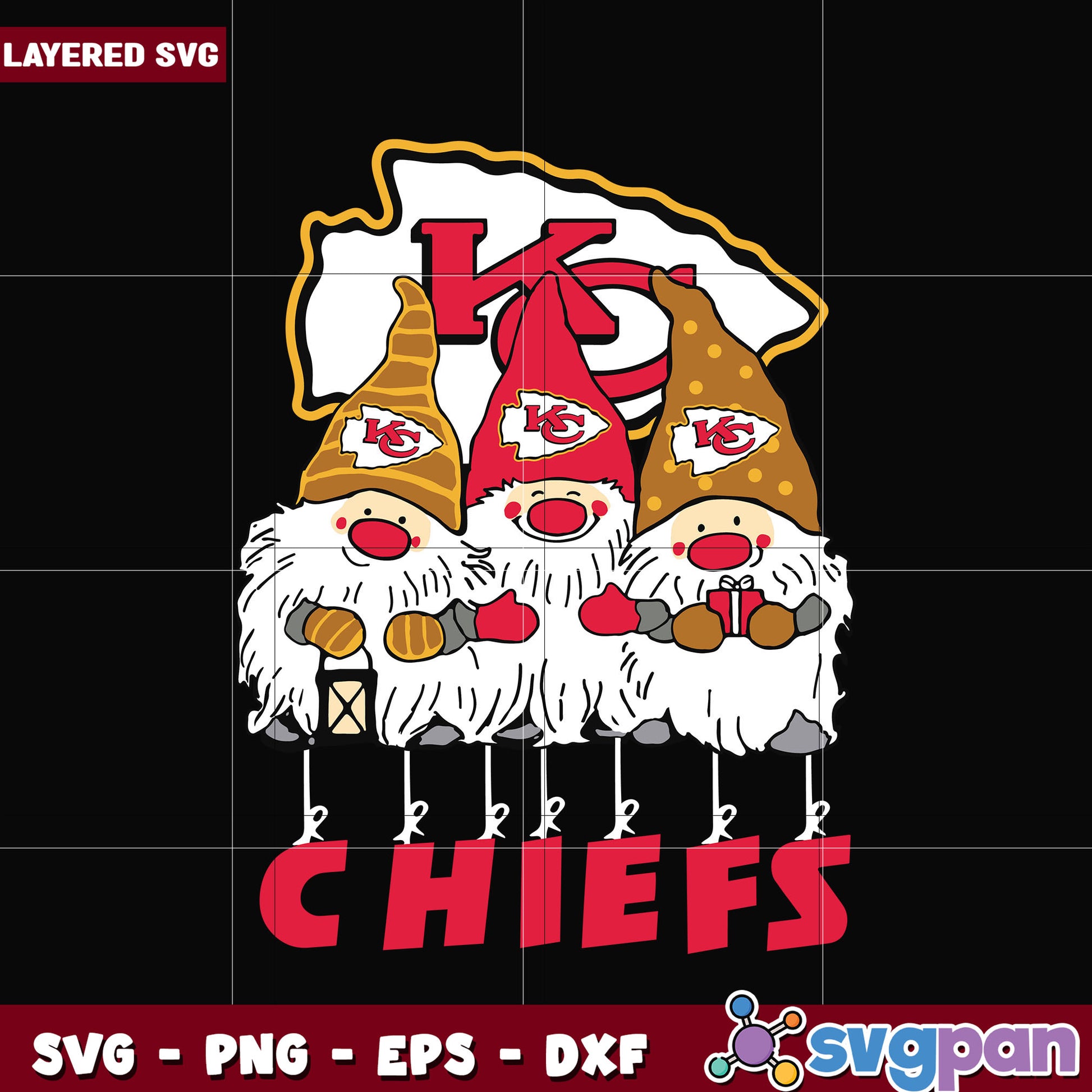 Gnomes Kansas City Chiefs svg, nfl scores svg, football chiefs svg