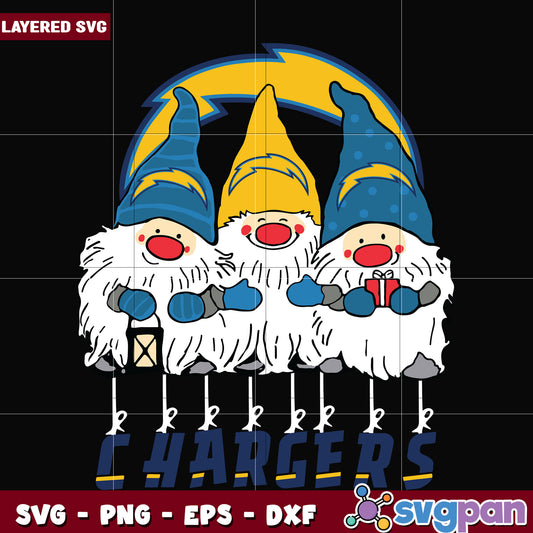 Gnomes Los Angeles Chargers svg, nfl scores svg, football chargers svg