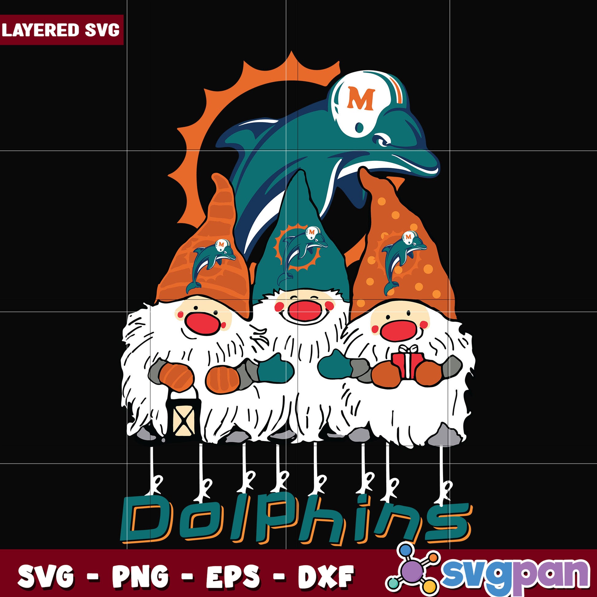 Gnomes Miami Dolphins svg, nfl scores svg, football dolphins svg