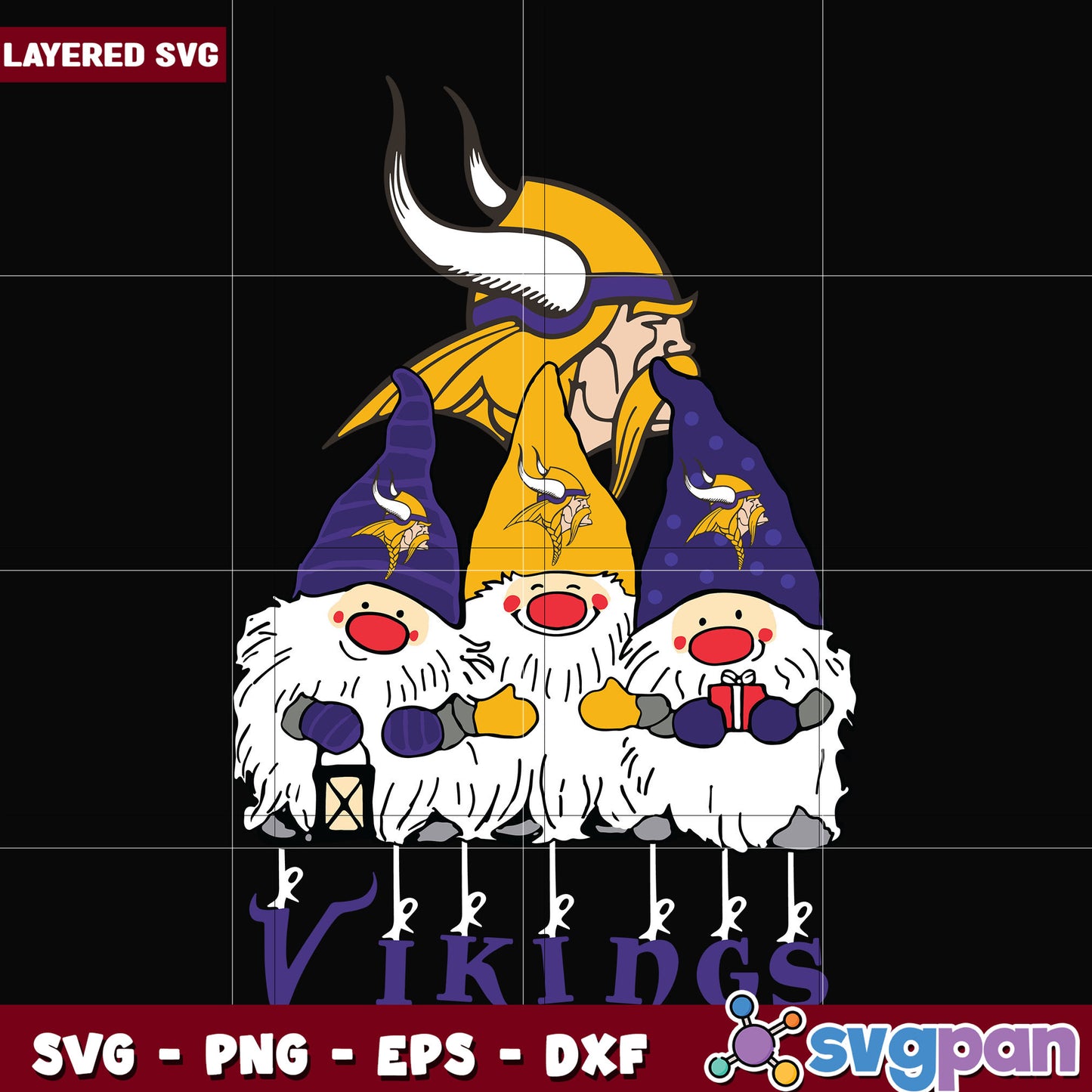 Gnomes Minnesota Vikings svg, nfl scores svg, football vikings svg