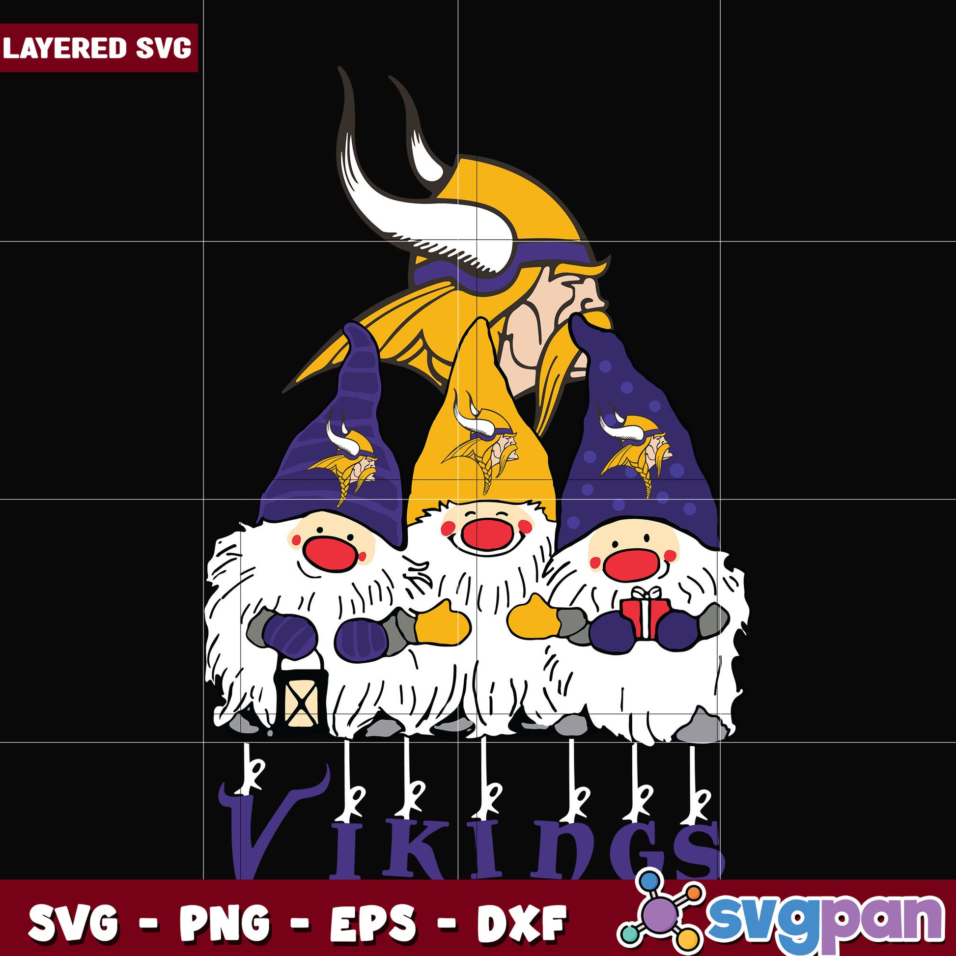 Gnomes Minnesota Vikings svg, nfl scores svg, football vikings svg