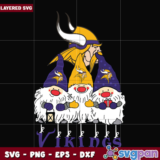 Gnomes Minnesota Vikings svg, nfl scores svg, football vikings svg