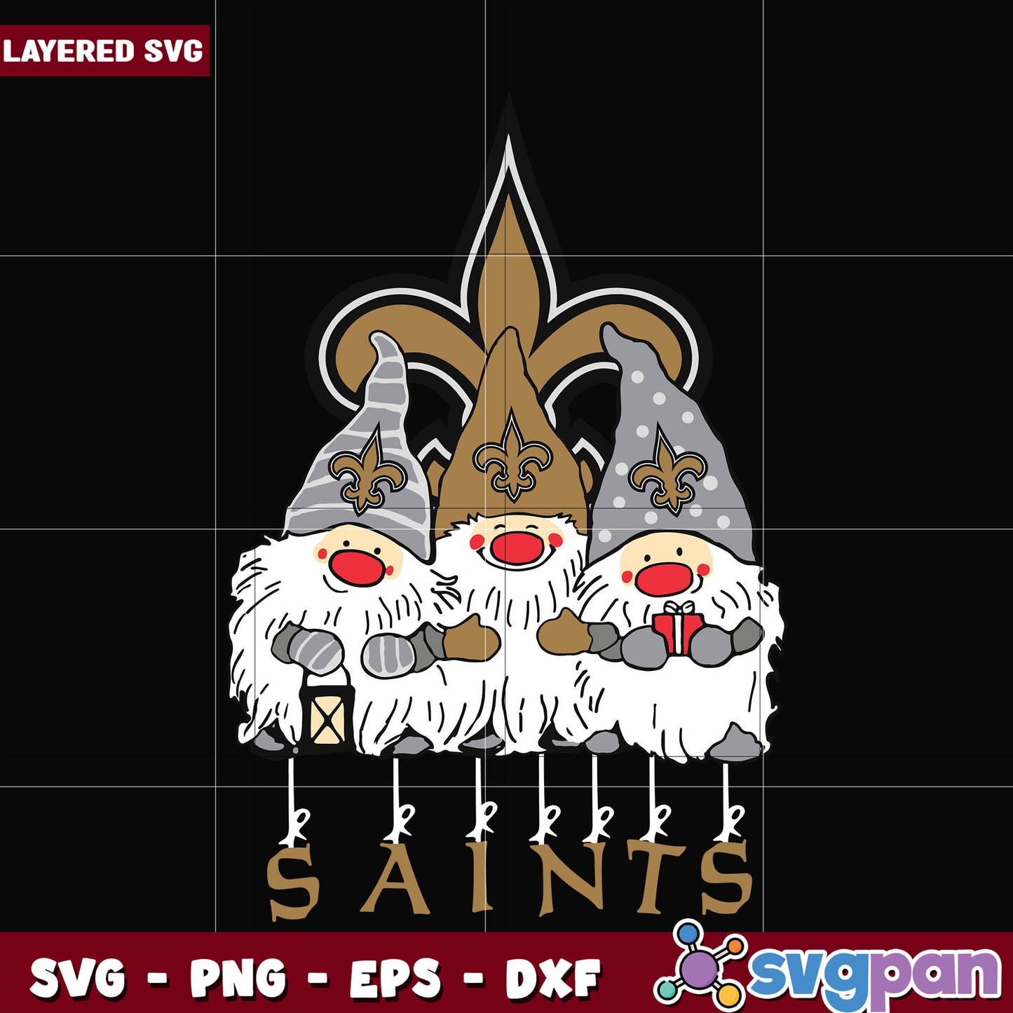Gnomes New Orleans Saints svg, nfl scores svg, football saints svg