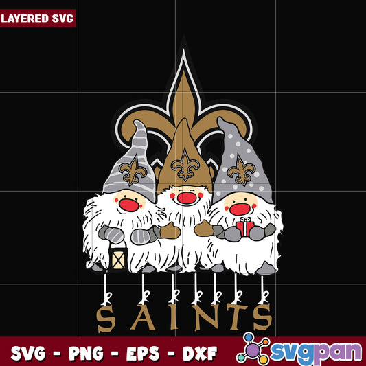 Gnomes New Orleans Saints svg, nfl scores svg, football saints svg