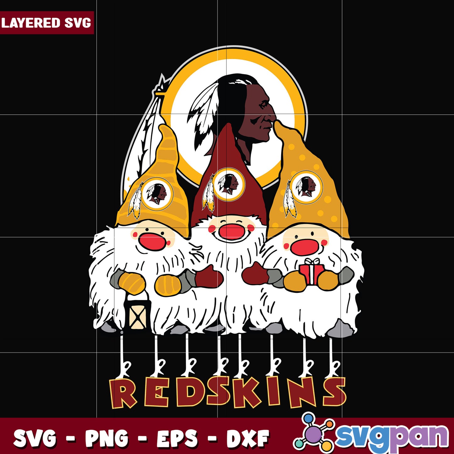 Gnomes Redskins svg, nfl scores svg, football redskins svg