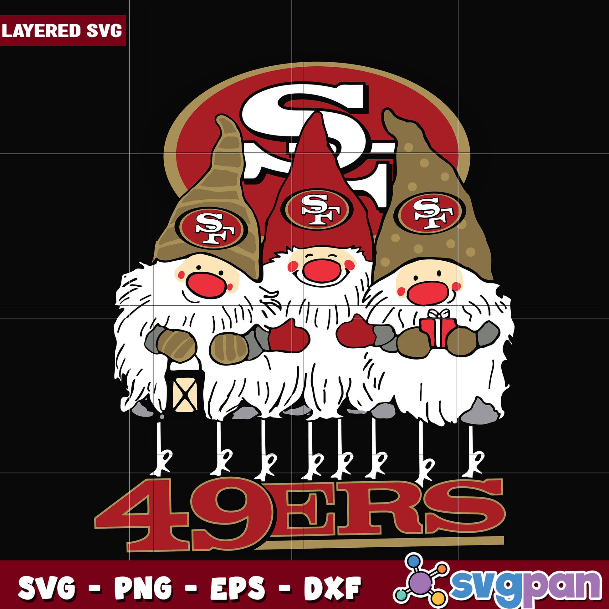 Gnomes San Francisco 49ers svg, nfl scores svg, football 49ers svg