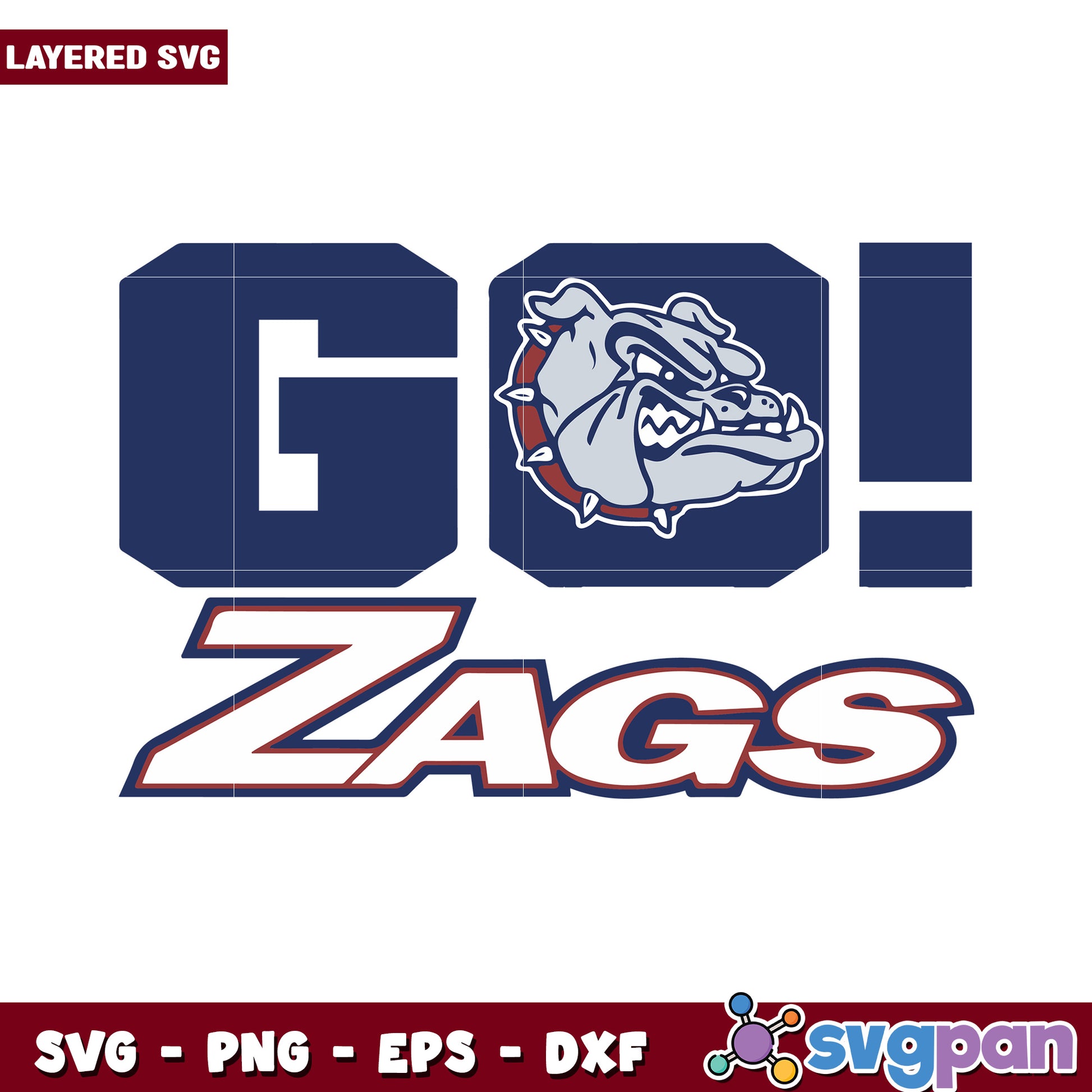 Go Zags SVG Design for Bulldogs Fans, Perfect for Crafts and Décor