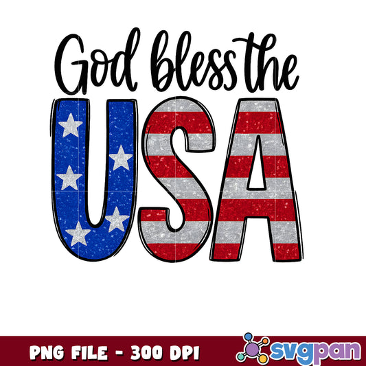 God Bless the USA PNG Design for Patriotic Celebrations