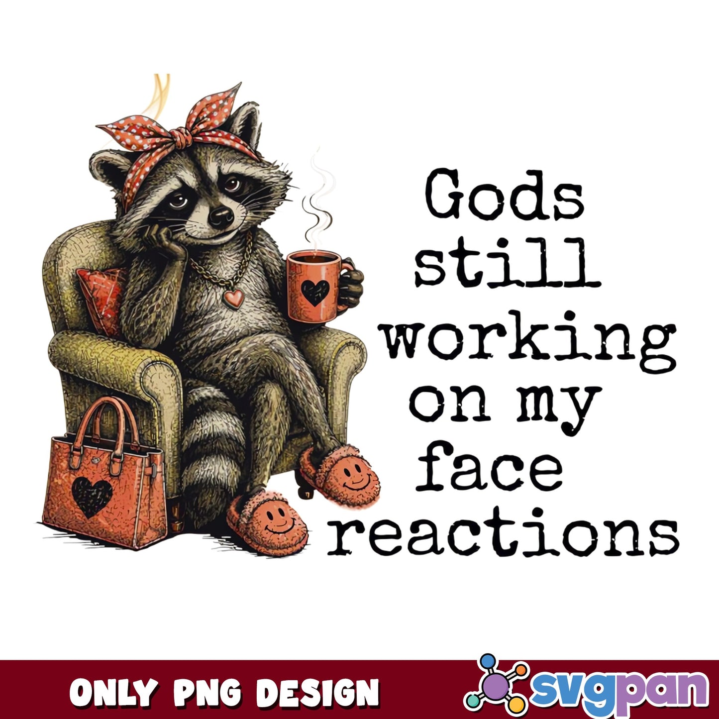 Gods Still Working On My Face Reactions Raccoon PNG, Funny Raccoon PNG