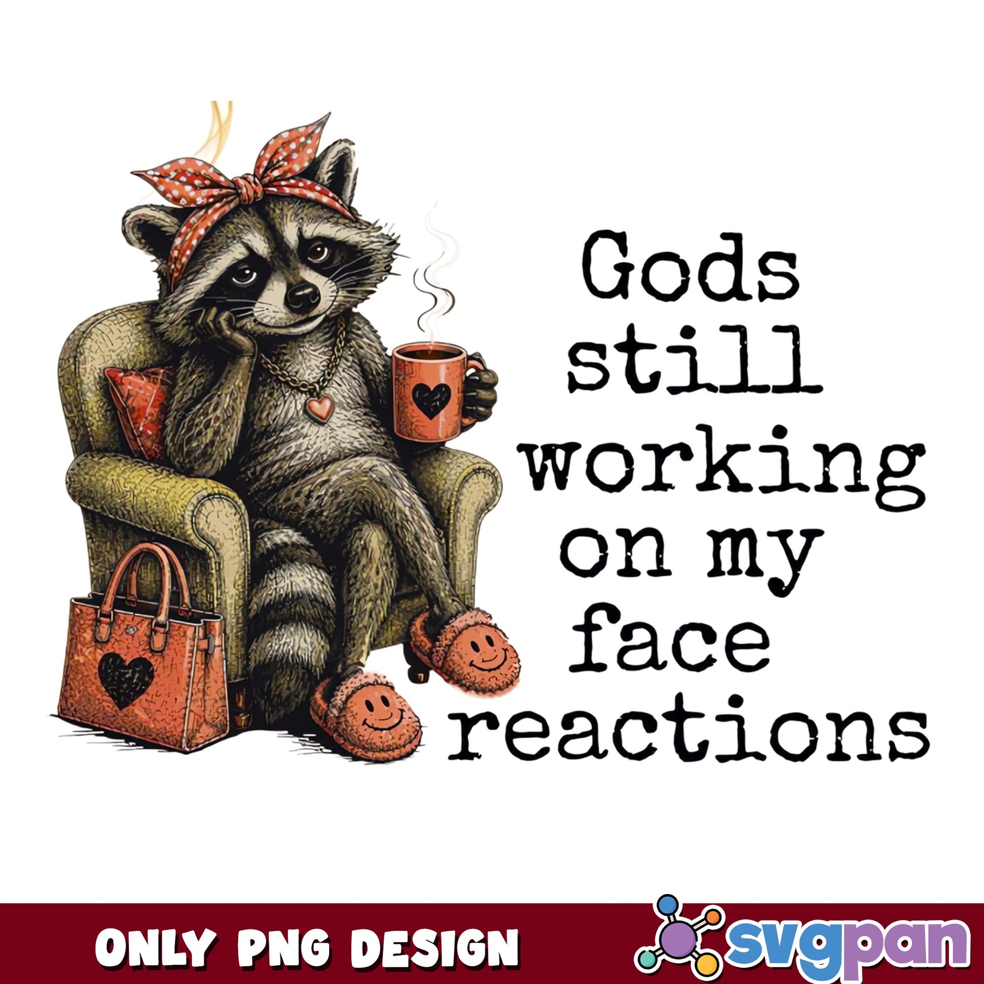 Gods Still Working On My Face Reactions Raccoon PNG, Funny Raccoon PNG