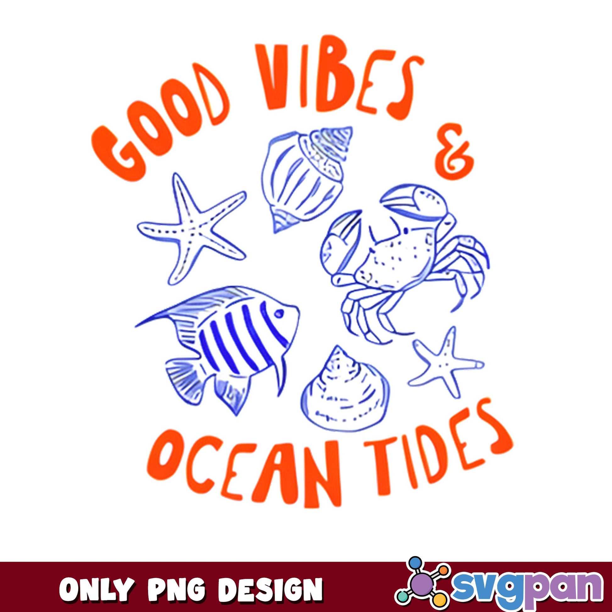 Good Vibes And Ocean Tides PNG, Summer Beach PNG, Sea Life PNG