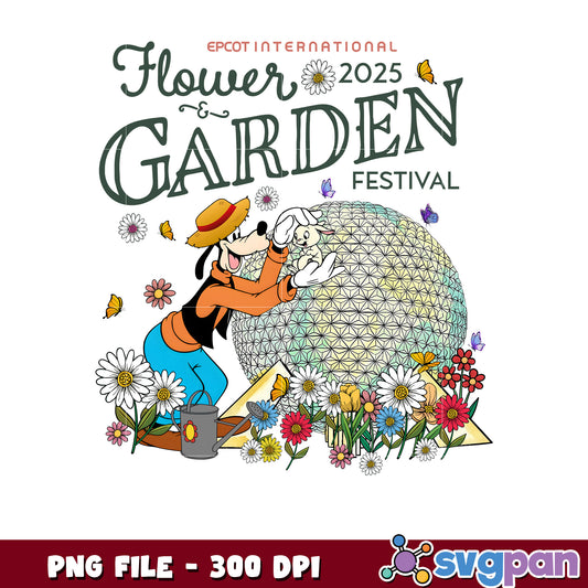 Goofy Epcot Flower Garden Festival 2025 PNG