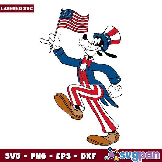 Goofy Patriotic SVG Vector
