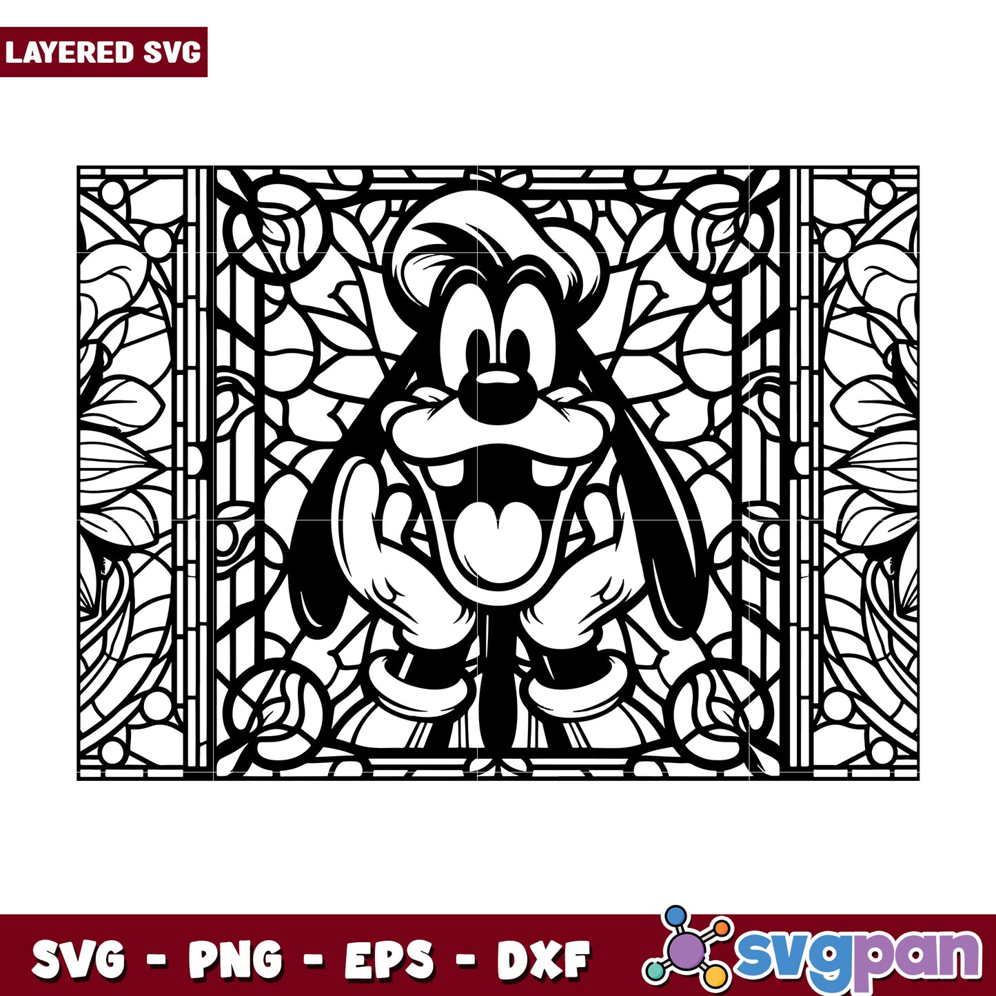 Goofy Stained Glass SVG