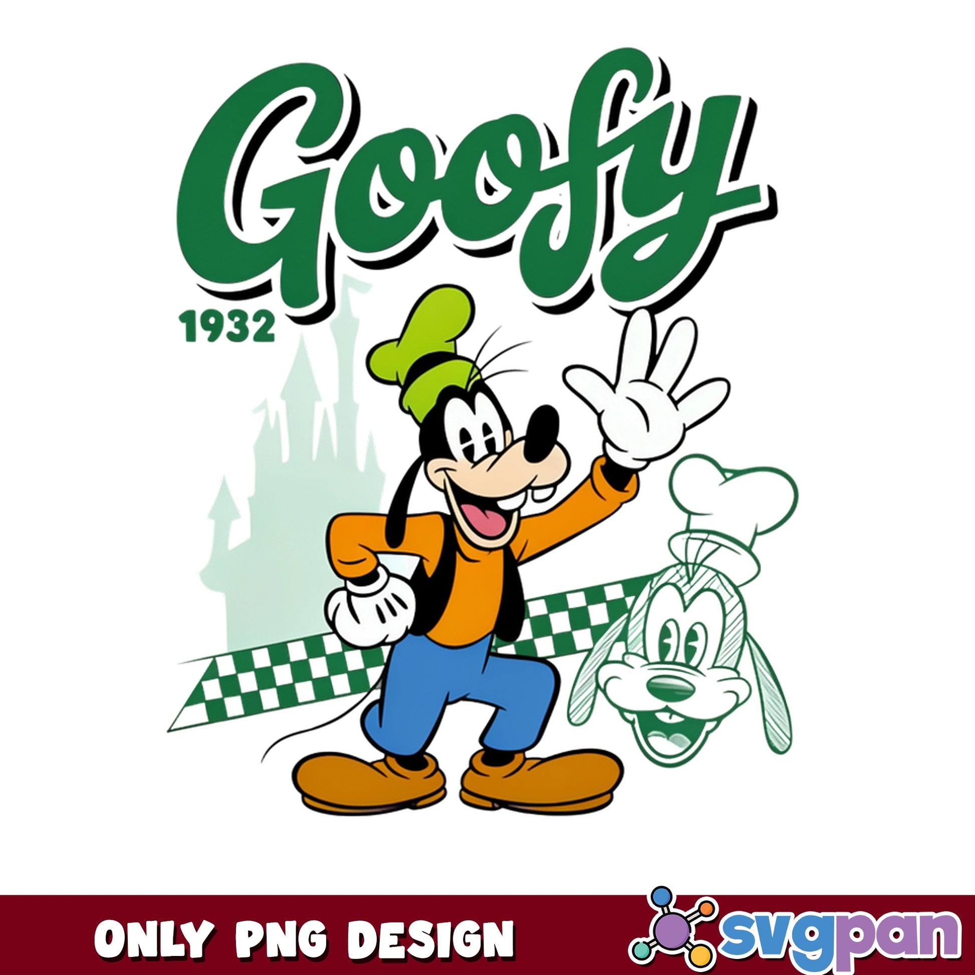Goofy Disney 1932 Retro PNG, Disney Castle PNG, Goofy PNG