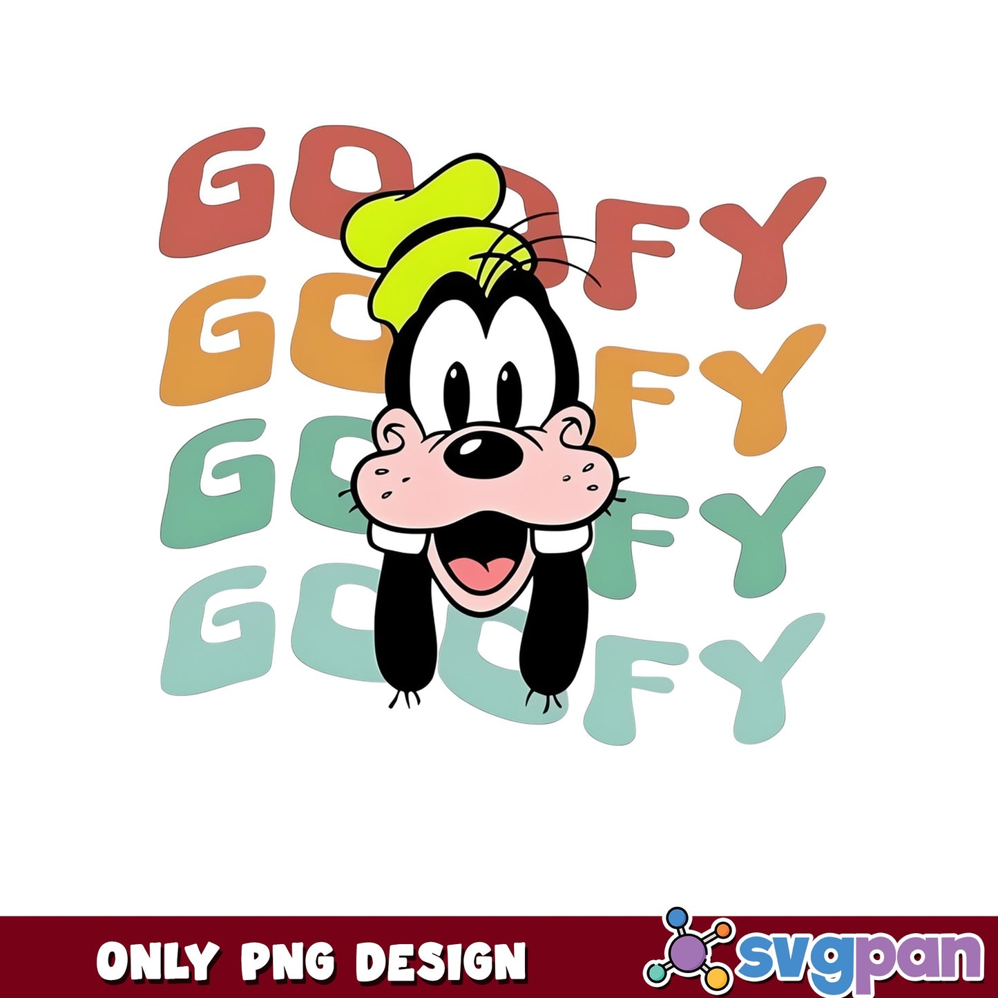 Goofy Disney Retro Stacked PNG, Disney Character PNG, Mickey Friends PNG