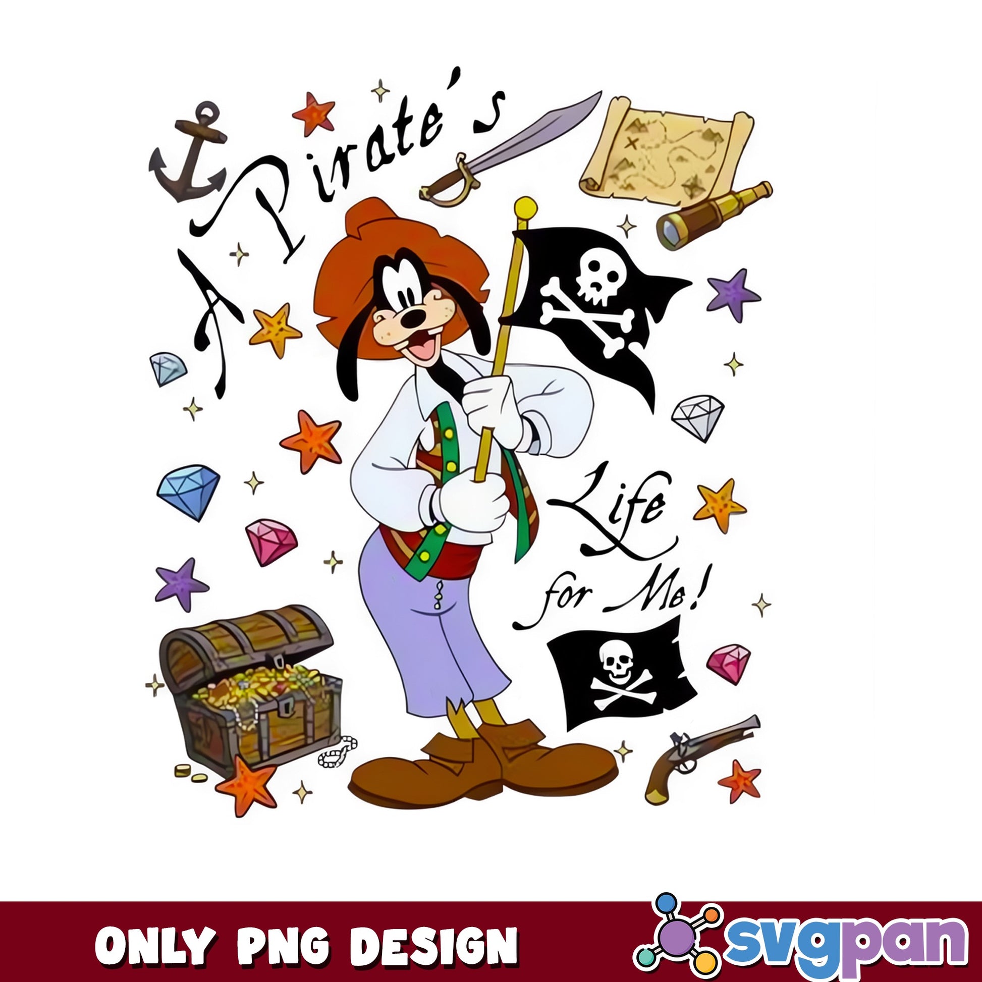 Goofy Pirate A Pirates Life For Me PNG, Disney PNG, Halloween PNG