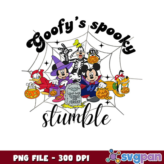 Goofy's spooky stumble png, time to halloween png, funny halloween png