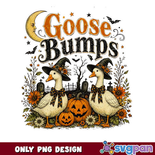Goose Bumps Halloween PNG, Funny Goose Witch PNG, Fall PNG